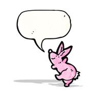 bunny rabbit with speech bubble