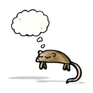 cartoon mouse with thought bubble N23