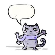 cartoon cat with speech bubble N89