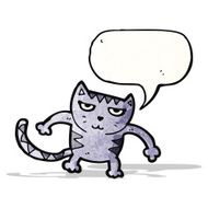 cartoon cat with speech bubble N90