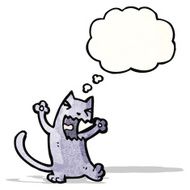 cartoon cat with thought bubble N103