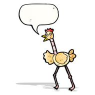 funny bird with speech bubble cartoon N3