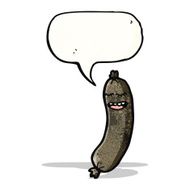 sausage with speech bubble cartoon