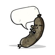 sausage with speech bubble cartoon N2