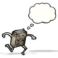 cartoon book with thought bubble N4