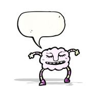 cartoon cloud monster with speech bubble