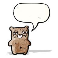 tired bear cartoon