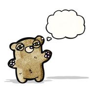cartoon teddy bear with thought bubble N176