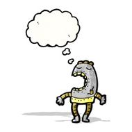 cartoon robot with thougth bubble