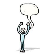 cartoon man with speech bubble N32