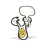 cartoon egg with speech bubble