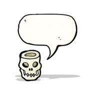 cartoon skull with speech bubble N49