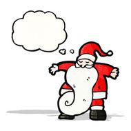 cartoon santa with thought bubble N3