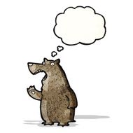 cartoon bear with though bubble