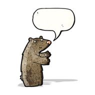 cartoon bea with speech bubble