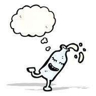 happy milk bottle cartoon character