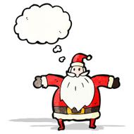 cartoon santa claus with thought bubble N213