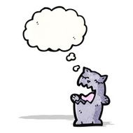 cartoon cat with thought bubble N104