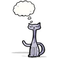 cartoon cat with thought bubble N105