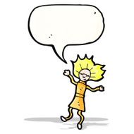 cartoon doll with speech bubble N2