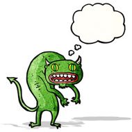 carton monster with thought bubble