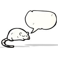 cartoon white mouse with speech bubble N13