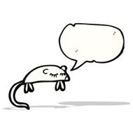cartoon white mouse with speech bubble N14