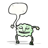 funny cloud monster with speech bubble