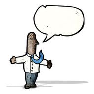 cartoon businessman with speech bubble