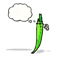 cartoon chili pepper with thought bubble N2