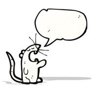 cartoon white mouse with speech bubble N16