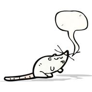 cartoon white mouse with speech bubble N17
