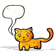 cartoon cat with speech bubble N92