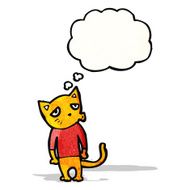 cat with thought cloud cartoon N2