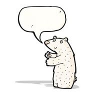 cartoon polar bear with speech bubble N61