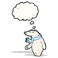 cartoon polar bear with thought bubble N56