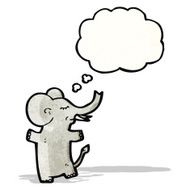 cartoon elephant with thought bubble N6