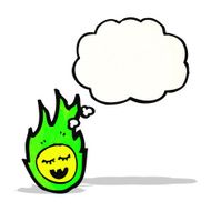 green fireball ghost cartoon