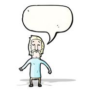 cartoon mustache man with speech bubble N13