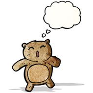 cartoon bear with thought bubble N36
