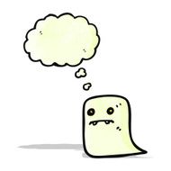 ghost with thought bubble cartoon N2