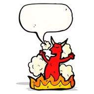 cartoon devil with speech bubble N19