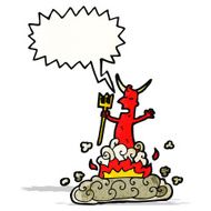 cartoon devil with speech bubble N20
