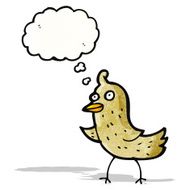bird with thought bubble cartoon N3