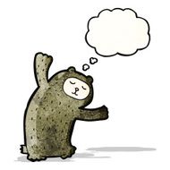 bear with thought bubble cartoon