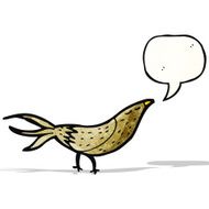 cartoon bird with speech bubble N337