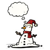 snowman with thought bubble cartoon N2