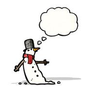 snowman with thought bubble cartoon N3