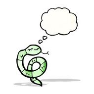 cartoon snake with thought bubble N88