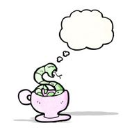 snake in coffee cup cartoon